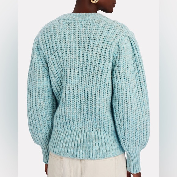 ISABEL MARANT Pacey Merino Wool Knit Sweater Blue-LT 36 Italy - Picture 10 of 17